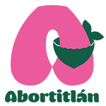 Logotipo de Abortitlán. Está una A mayúscula envuelta por un pañuelo verde.